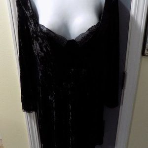 Free People Black Kat Faux Wrap Velvet Mini Dress LS Size S Women's NEW